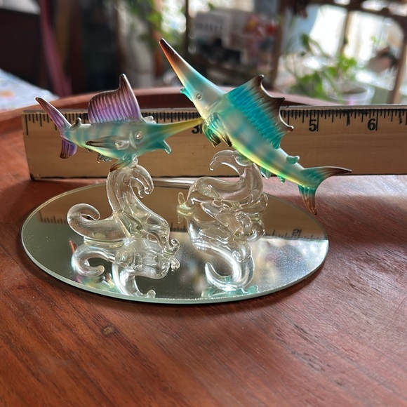 Murano-Style Art Glass Specifically Murano Sommerso Swordfish or Marlin Vintage - Picture 9 of 11
